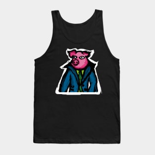 Pig Wearing Jacket Tank Top